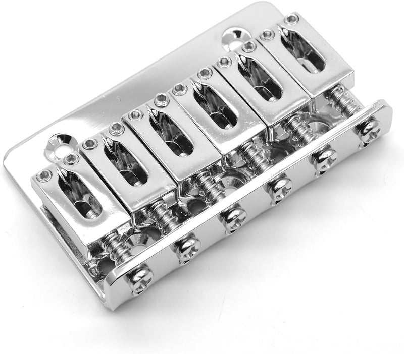 harpfeas 65MM Metal Fixed Hardtail Saddle Bridge Top Load Guitar Tailpiece For 6 string electric guitar or strat guitar (Chrome) - Image 3